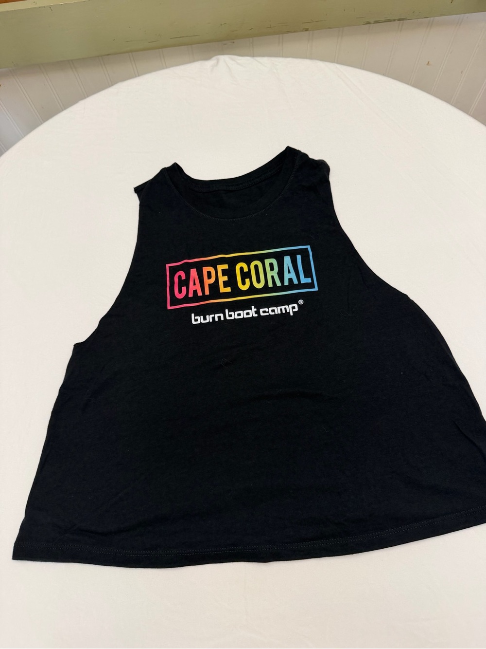 Burn Boot Camp Cape Coral Women's Black Tank Top with Rainbow Logo